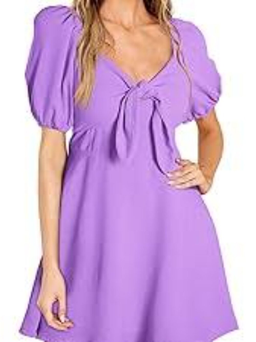 NWT Dokotoo Lavender Tie-Front Dress